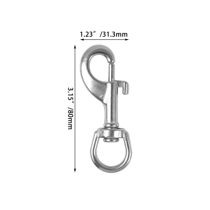 CNBTR Round Eye Swivel Bolt Snap Hooks Key Chain Clip Stainless Steel 80mm Length Pack of 10 - Image 5